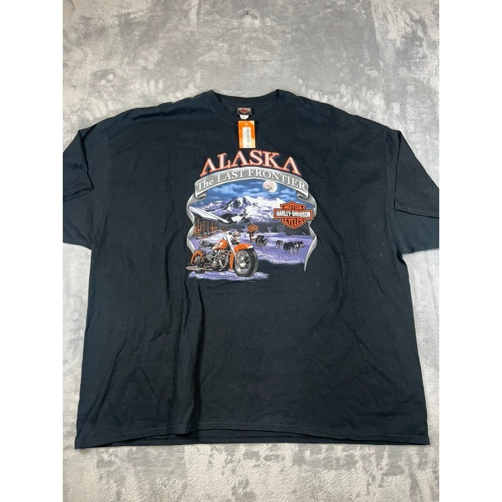 Harley Davidson Anchorage Alaska The Last Frontier T-shirt Black Size 5XL NWT